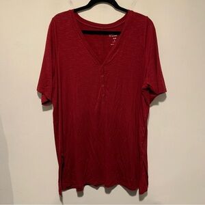 Torrid Super Soft Slub Henley Tunic Rhubarb